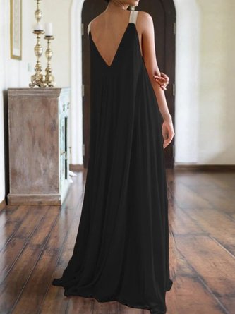 V Neck Swing Date Chiffon Dress