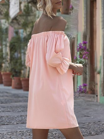 Horizontal Neck Shift Date Mini  Dress