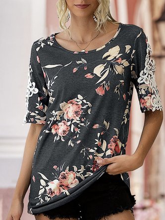 Eyelet Casual Floral Top