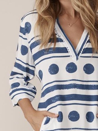 Pockets Polka Dots Mini Dress Plus Size Dress