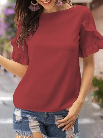 Crew Neck Short Sleeve Daily Top