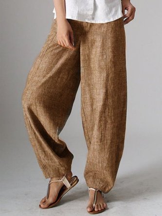 Casual Plain Wide Leg Pants