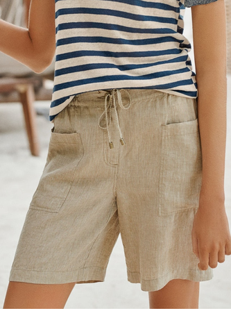 Striped Pockets Casual Pants
