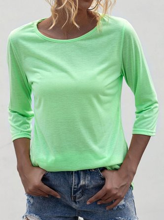 Crew Neck Simple Basic Top