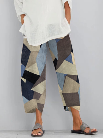 Blue Shift Geometric Cotton Pants
