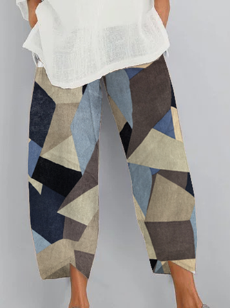 Blue Shift Geometric Cotton Pants