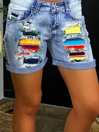 Cotton Paneled Shorts