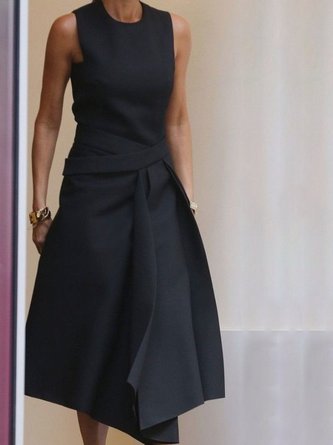 Casual Sleeveless Round Neck Plus Size Dress