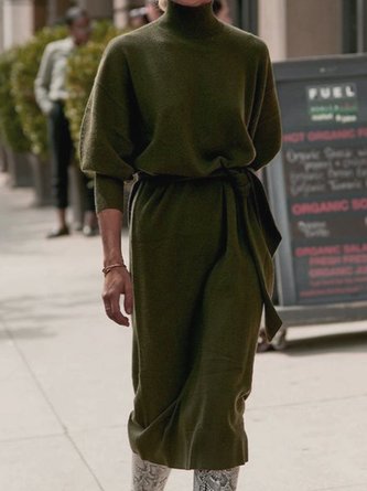 Shift Knitted Holiday Turtleneck Dress