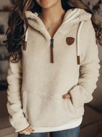 Apricot Long Sleeve Casual Sweatshirt