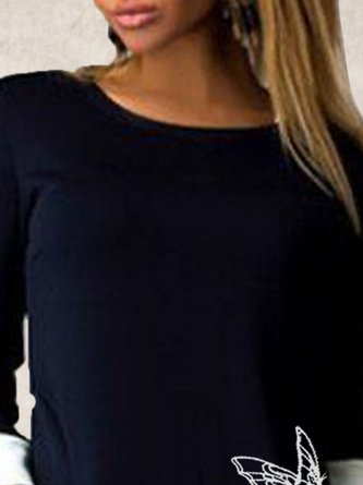 Black Butterfly Long Sleeve Copper Wire Dress