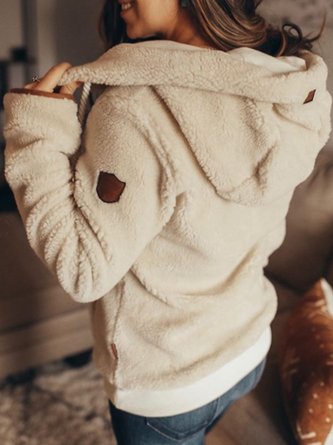 Apricot Long Sleeve Casual Sweatshirt