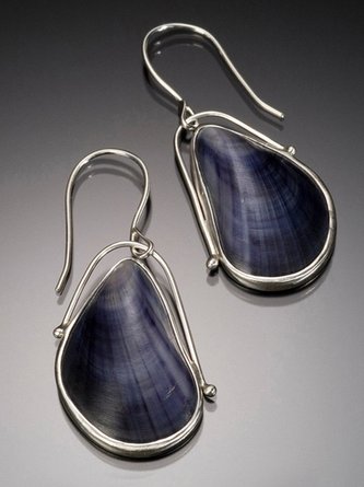 Blue Alloy Casual Earrings