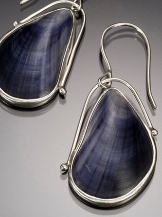 Blue Alloy Casual Earrings