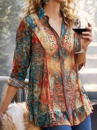 Printed Casual Shirt Floral  Top