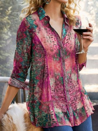 Printed Casual Shirt Floral  Top