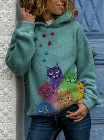 Cotton-Blend Long Sleeve Sweatshirt