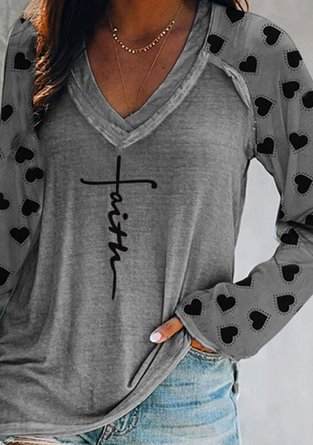 Gray Casual Shift Top