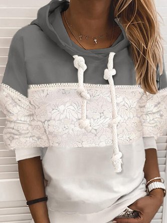 Hoodie Color-Block Casual Long Sleeve Hoodies And Sweatshirt