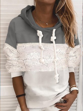 Hoodie Color-Block Casual Long Sleeve Hoodies And Sweatshirt