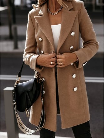 Long Sleeve Wool Blend Casual Coats Outerwear