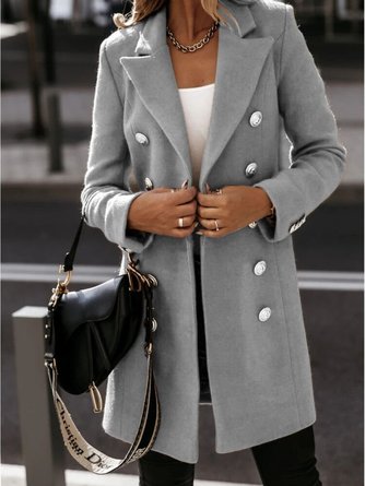 Long Sleeve Wool Blend Casual Coats Outerwear