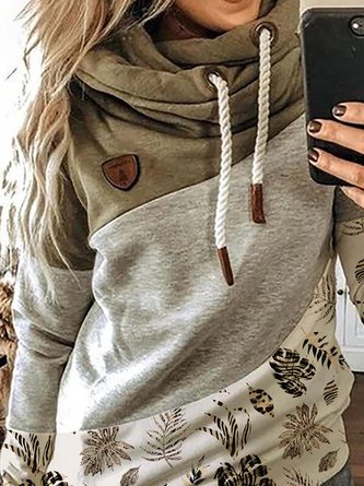 Hoodie Casual Color-Block Sweatshirt