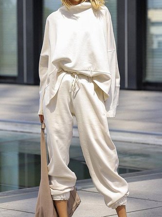 Daily  Casual Crew Neck Solid Shift Suits