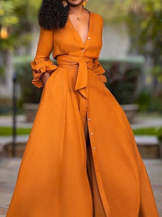 Daily Solid Normal Maxi Dress