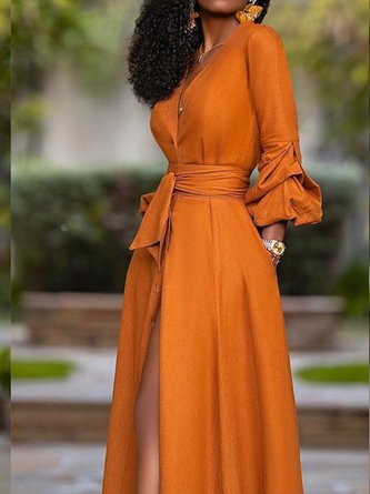 Daily Solid Normal Maxi Dress