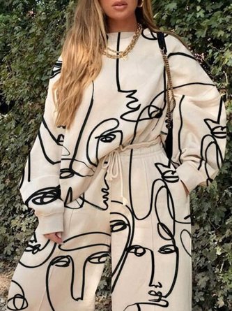 Abstract Printed Casual Suit