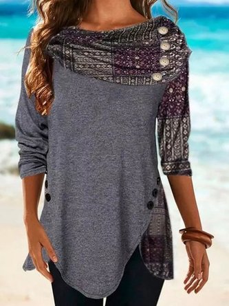 Striped Casual Long Sleeve Top