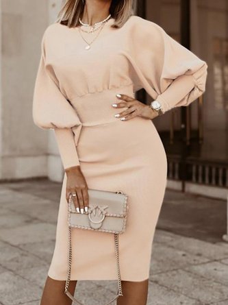 Formal Solid Midi Dress