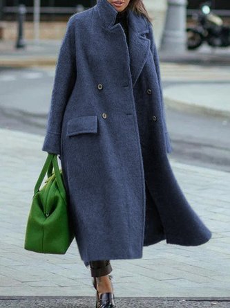 Vintage Plain Long Sleeve Plus Size Casual Outwear