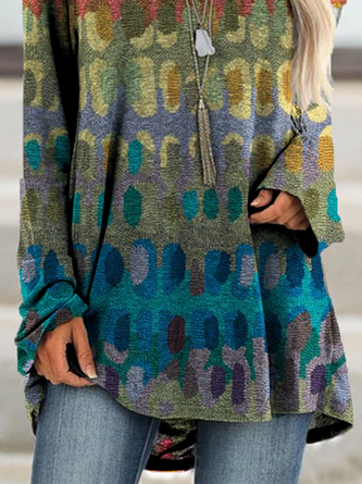 Boho Floral-Print Shift Top