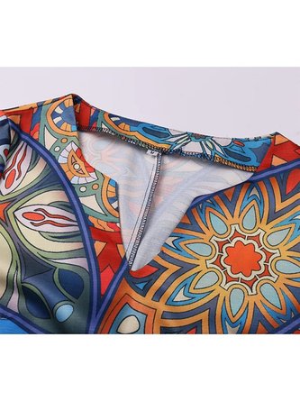 3/4 Length Sleeve Floral Print Spring & Fall V Neck Elegant Hot vacation dresses