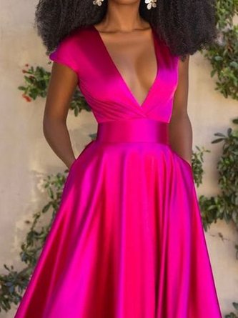 V Neck Sleeveless Dress