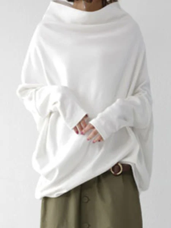 Long Sleeve Casual Cotton-Blend Top