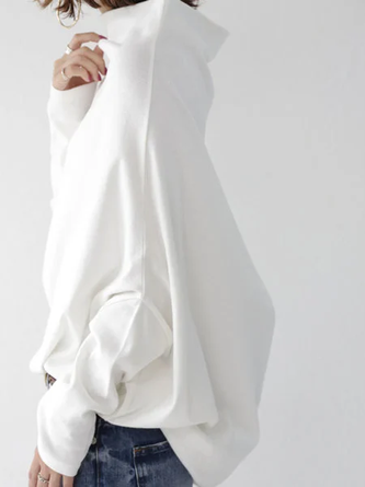 Long Sleeve Casual Cotton-Blend Top