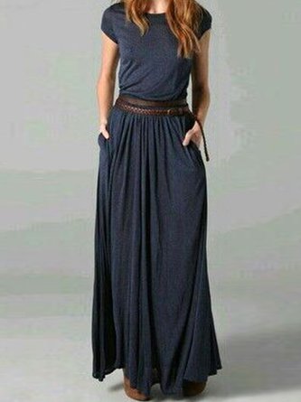 Shift Vintage Crew Neck Short Sleeve Dress