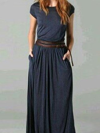 Shift Vintage Crew Neck Short Sleeve Dress