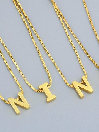26 English letters personalized simple glossy pendant clavicle chain