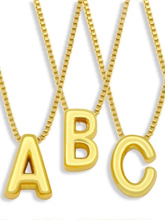 26 English letters personalized simple glossy pendant clavicle chain