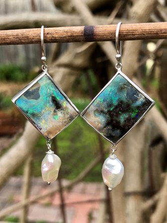 Vintage Alloy Pearl Earrings