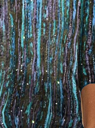 Striped Casual Cotton-Blend Long Sleeve Top