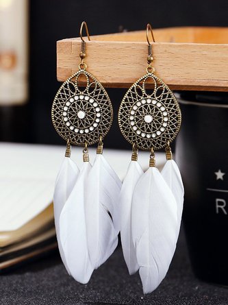 Vintage Boho Feather Earrings