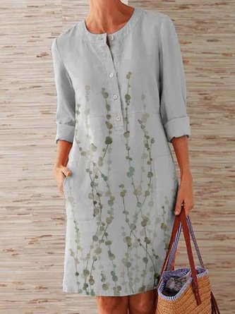 Floral Holiday Long Sleeve Dress
