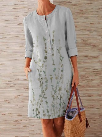 Floral Holiday Long Sleeve Dress