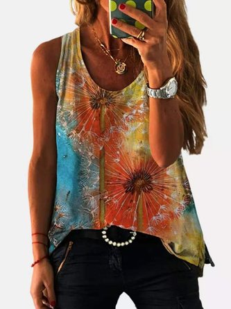 Sleeveless Casual Crew Neck Vests