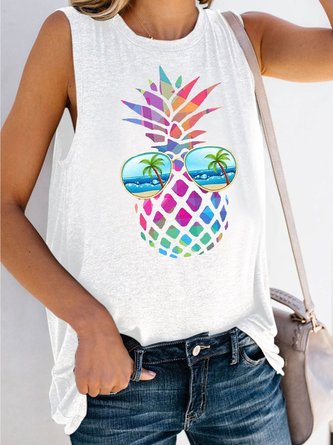 Colorful Pineapple Sunglasses Beach Tank